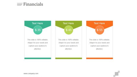 Financials Ppt PowerPoint Presentation Diagrams