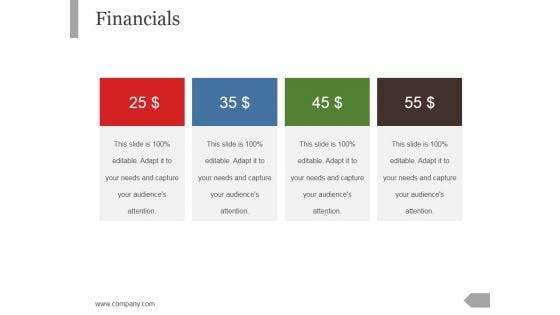 Financials Ppt PowerPoint Presentation Infographics Financials Ppt PowerPoint Presentation Infographics
