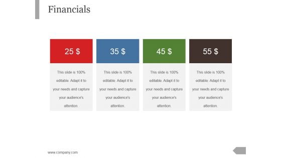 Financials Ppt PowerPoint Presentation Infographics