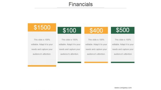 Financials Ppt PowerPoint Presentation Layout