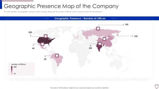 Financing Catalogue For Security Underwriting Agreement Geographic Presence Map Of The Company Template PDF