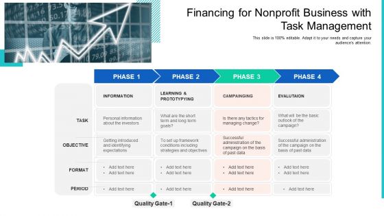 Financing For Nonprofit Business With Task Management Ppt Slides Aids PDF