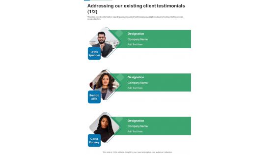 Financing For Real Estate Property Development Addressing Our Existing Client One Pager Sample Example Document Financing For Real Estate Property Development Addressing Our Existing Client One Pager Sample Example Document