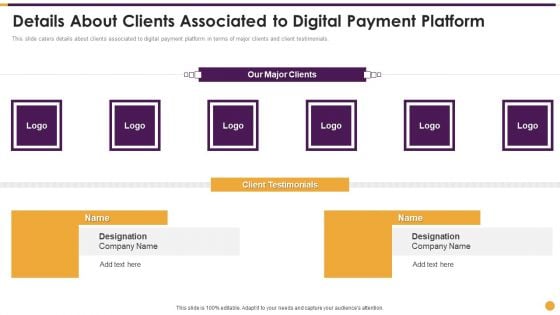 Financing Payment Processing Details About Clients Associated To Digital Payment Platform Ideas PDF