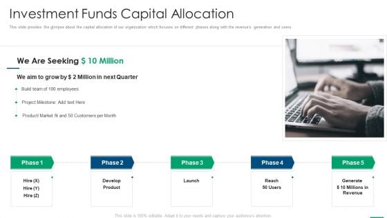 Financing Slides Investment Funds Capital Allocation Graphics PDF