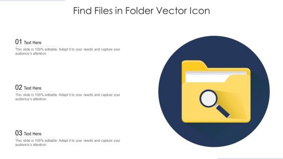 Find Files In Folder Vector Icon Ppt Outline Demonstration