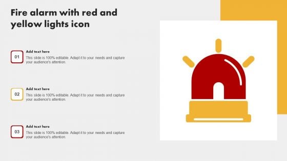 Fire Alarm With Red And Yellow Lights Icon Ideas PDF