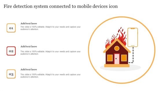 Fire Detection System Connected To Mobile Devices Icon Brochure PDF