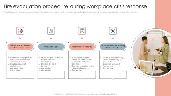 Fire Evacuation Procedure During Workplace Crisis Response Background PDF