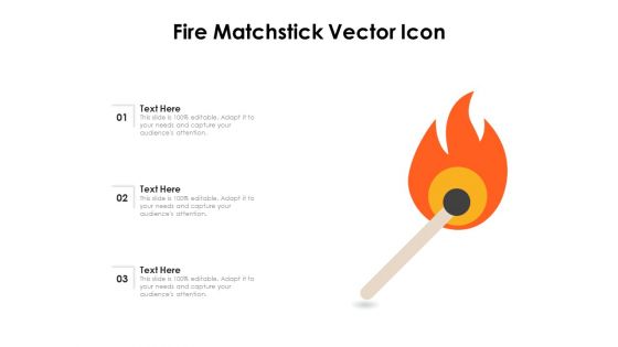 Fire Matchstick Vector Icon Ppt PowerPoint Presentation Ideas Professional PDF