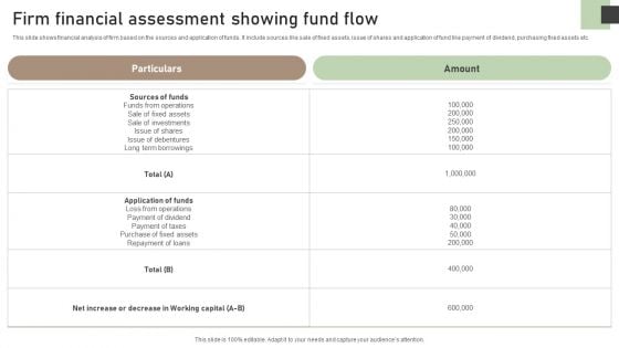 Firm Financial Assessment Showing Fund Flow Professional PDF