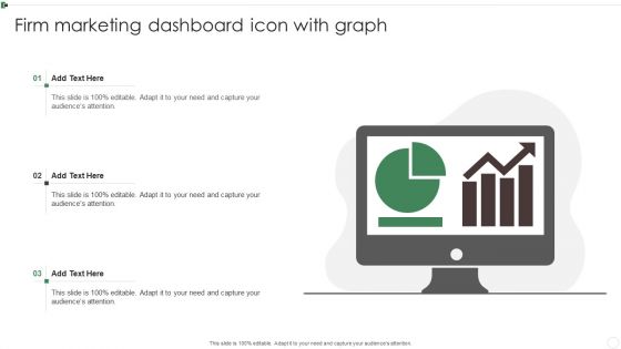 Firm Marketing Dashboard Icon With Graph Ppt Summary Guide PDF