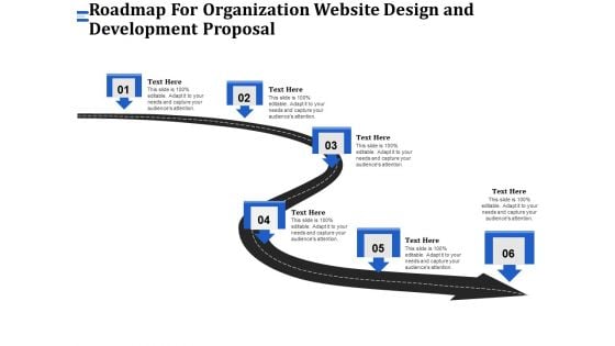 Firm Webpage Builder And Design Roadmap For Organization Website Design And Development Proposal Portrait PDF