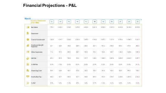 Firm Working Together Financial Projections P And L Sales Ppt Pictures Vector PDF