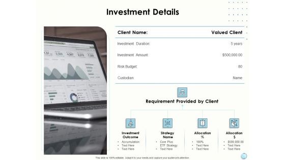 Fiscal Management Investment Details Ppt Pictures Background PDF