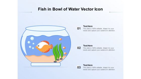 Fish In Bowl Of Water Vector Icon Ppt PowerPoint Presentation Professional Example Introduction PDF