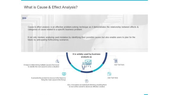 Fishbone Ishikawa Cause And Effect Analysis What Is Cause And Effect Analysis Ppt PowerPoint Presentation Professional Diagrams PDF