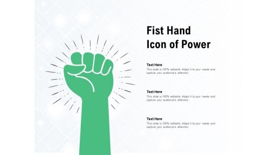 Fist Hand Icon Of Power Ppt PowerPoint Presentation Model Portrait