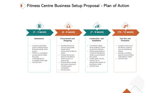 Fitness Centre Business Setup Proposal Plan Of Action Ppt Summary Infographic Template PDF