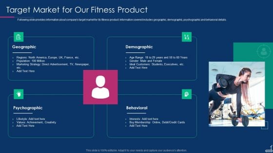 Fitness Tracker App Startup Investor Presentation Target Market For Our Fitness Product Background PDF Fitness Tracker App Startup Investor Presentation Target Market For Our Fitness Product Background PDF
