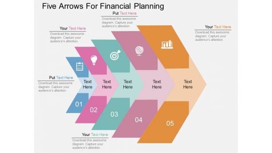 Five Arrows For Financial Planning Powerpoint Template