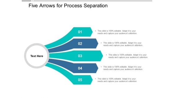 Five Arrows For Process Separation Ppt Powerpoint Presentation Icon Design Ideas