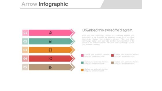 Five Arrows For Sole Proprietorship Liability Powerpoint Template