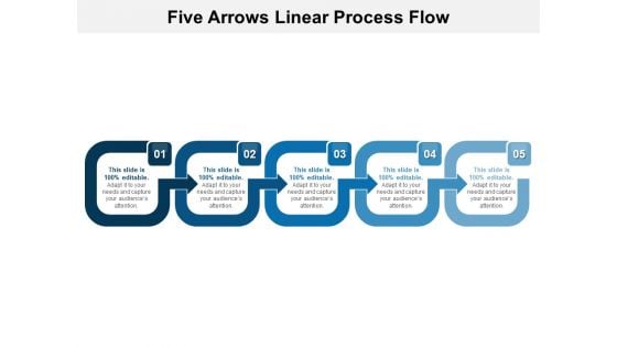 Five Arrows Linear Process Flow Ppt PowerPoint Presentation Summary Introduction PDF