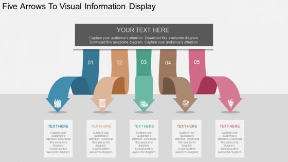 Five Arrows To Visual Information Display Powerpoint Templates