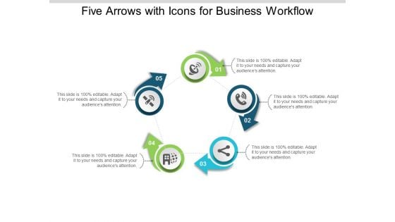 Five Arrows With Icons For Business Workflow Ppt Powerpoint Presentation Icon Show