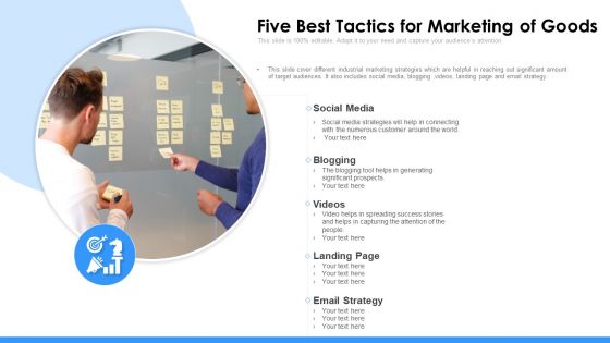 Five Best Tactics For Marketing Of Goods Ppt Infographic Template Picture PDF