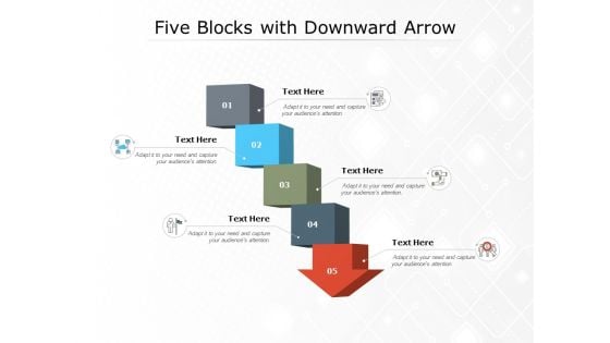 Five Blocks With Downward Arrow Ppt PowerPoint Presentation Infographics Examples