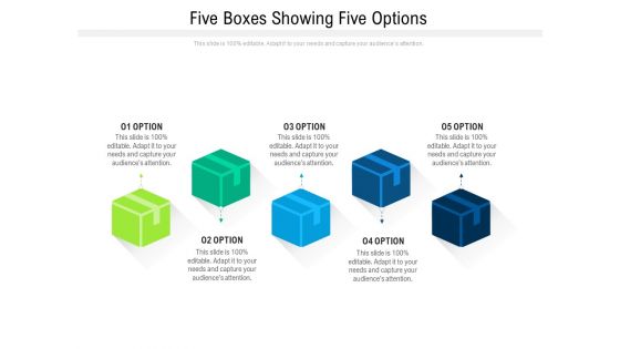 Five Boxes Showing Five Options Ppt PowerPoint Presentation File Portfolio PDF