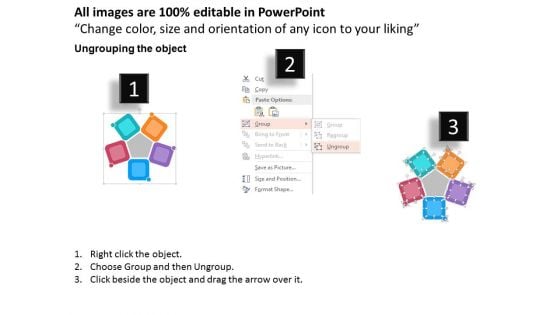 Five Boxes With Different Icons Powerpoint Template