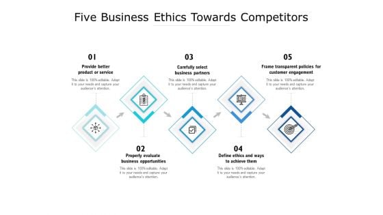 Five Business Ethics Towards Competitors Ppt PowerPoint Presentation Gallery Graphics Design