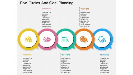 Five Circles And Goal Planning Powerpoint Template