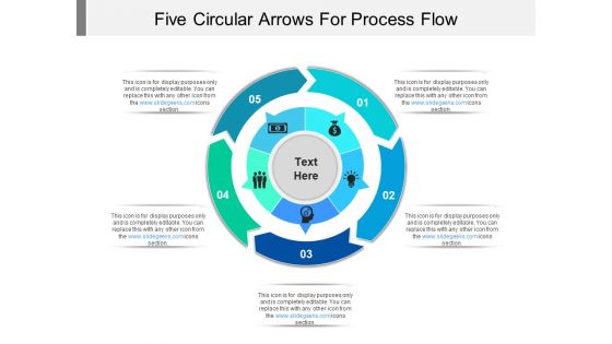 Five Circular Arrows For Process Flow Ppt PowerPoint Presentation Outline Themes