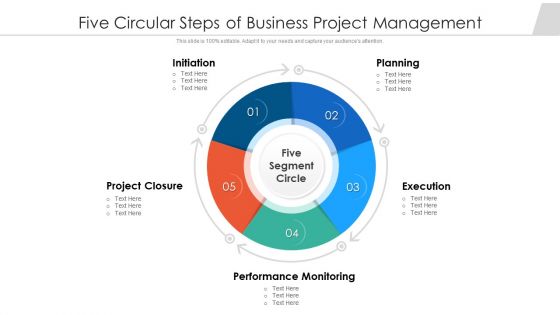 Five Circular Steps Of Business Project Management Ppt Outline Brochure PDF