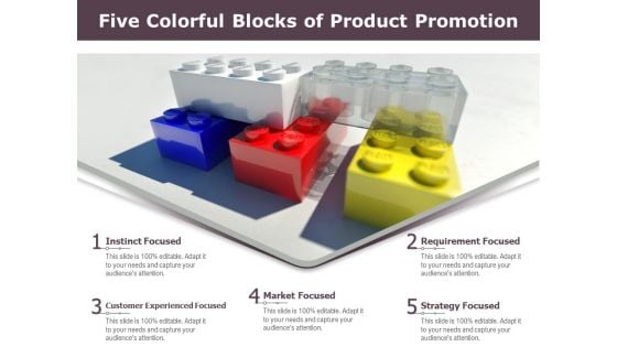Five Colorful Blocks Of Product Promotion Ppt PowerPoint Presentation Slides Background PDF