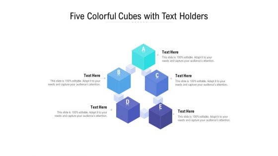 Five Colorful Cubes With Tet Holders Ppt PowerPoint Presentation File Graphics Tutorials PDF