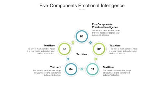 Five Components Emotional Intelligence Ppt PowerPoint Presentation Portfolio Tips Cpb