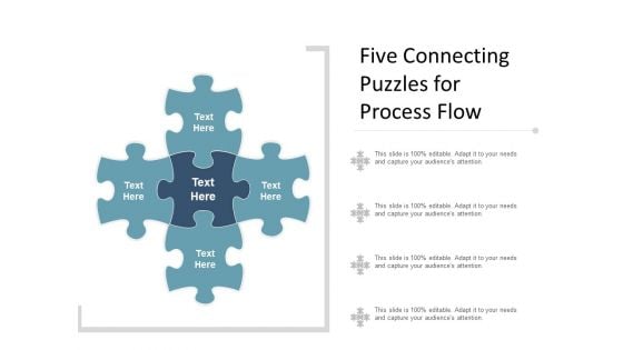 Five Connecting Puzzles For Process Flow Ppt PowerPoint Presentation Inspiration Graphics Tutorials