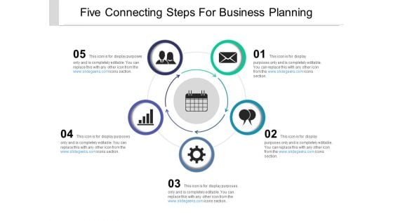 Five Connecting Steps For Business Planning Ppt PowerPoint Presentation Outline Inspiration
