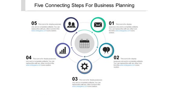 Five Connecting Steps For Business Planning Ppt PowerPoint Presentation Outline Inspiration