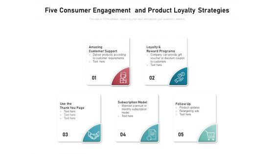Five Consumer Engagement And Product Loyalty Strategies Ppt PowerPoint Presentation Slides Download PDF Five Consumer Engagement And Product Loyalty Strategies Ppt PowerPoint Presentation Slides Download PDF