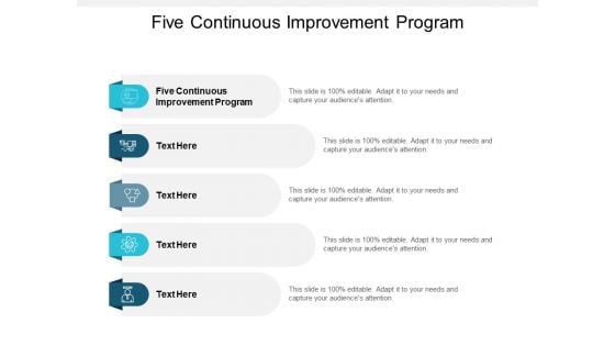 Five Continuous Improvement Program Ppt PowerPoint Presentation Infographic Template Structure Cpb