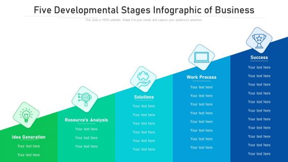 Five Developmental Stages Infographic Of Business Ppt PowerPoint Presentation Gallery Clipart PDF