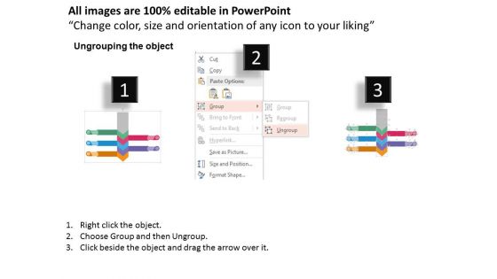 Five Downward Steps On Arrow With Icons Powerpoint Template