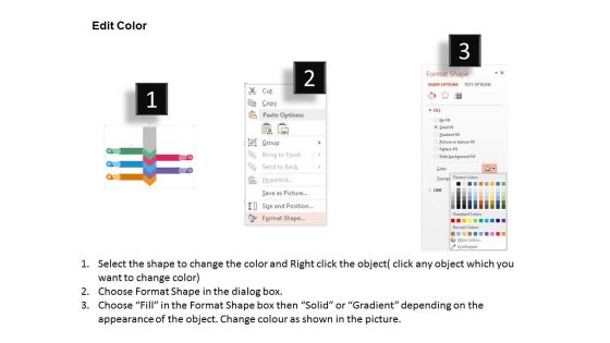 Five Downward Steps On Arrow With Icons Powerpoint Template