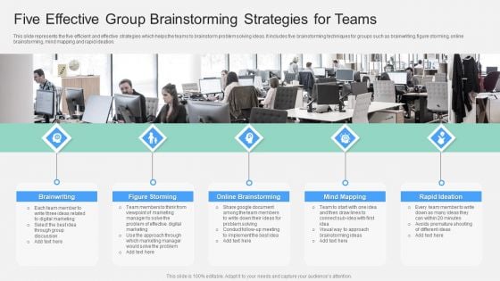 Five Effective Group Brainstorming Strategies For Teams Ppt Outline Brochure PDF Five Effective Group Brainstorming Strategies For Teams Ppt Outline Brochure PDF